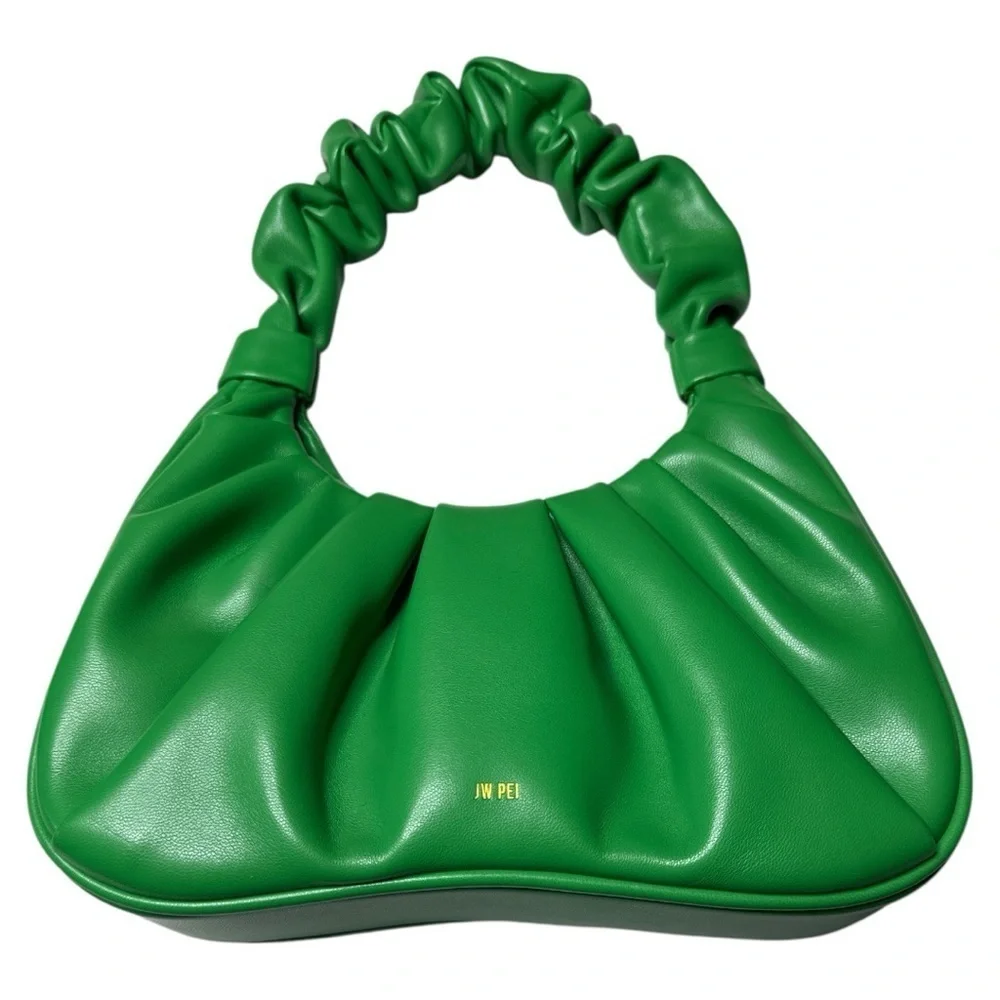 JW PEI Gabbi Green Ruched Vegan Hobo Bag